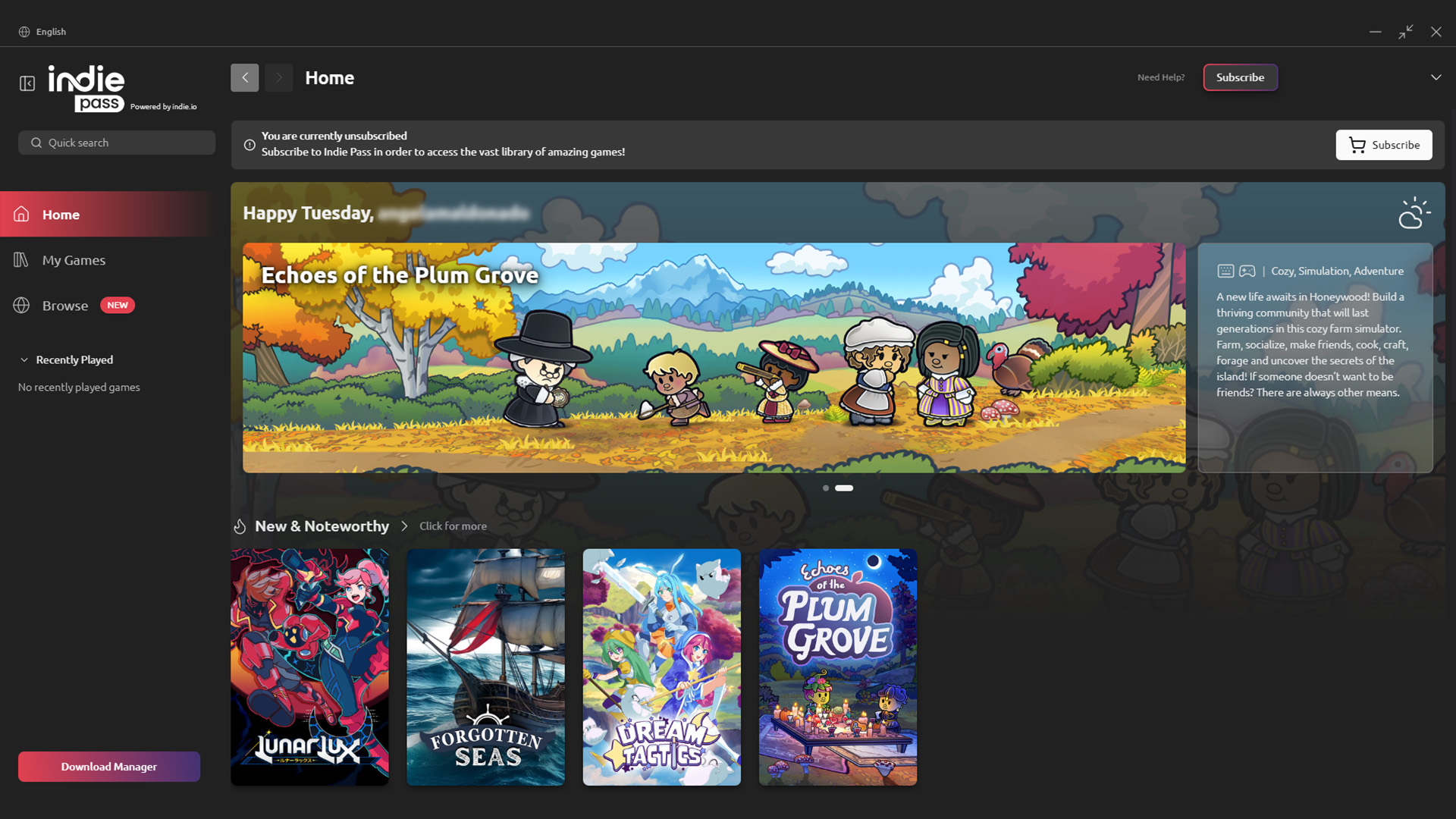 Indie Pass - 1 Month Subscription